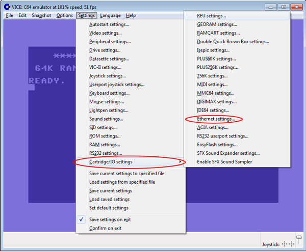 VICE Ethernet Settings